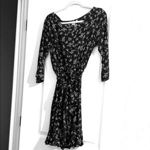 Black dress with floral print